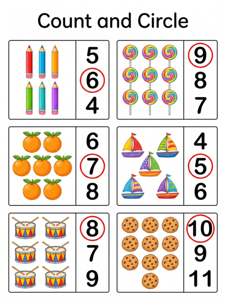 Count and circle worksheet