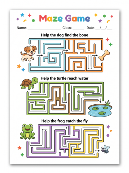 Maze worksheet