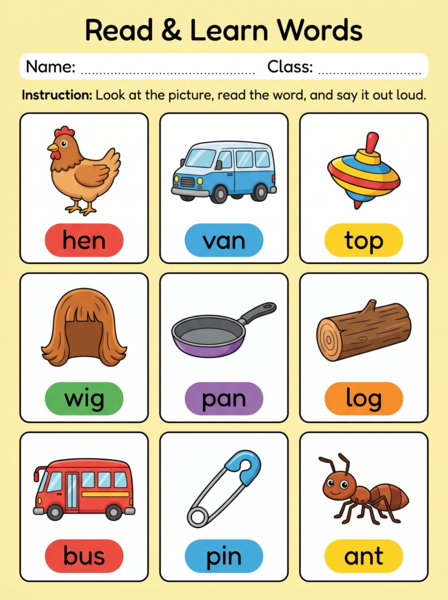 Words worksheet