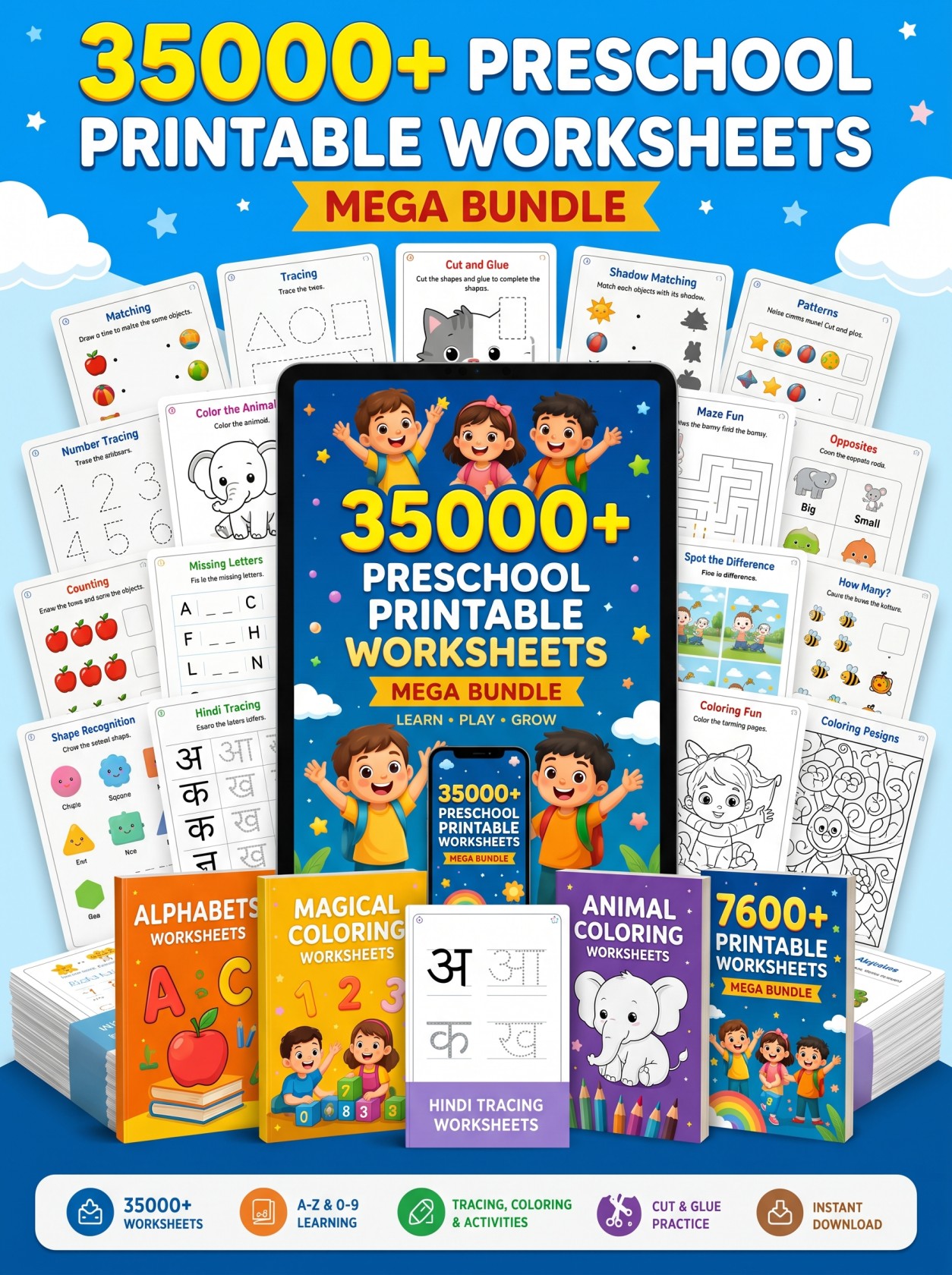 Kids worksheet bundle